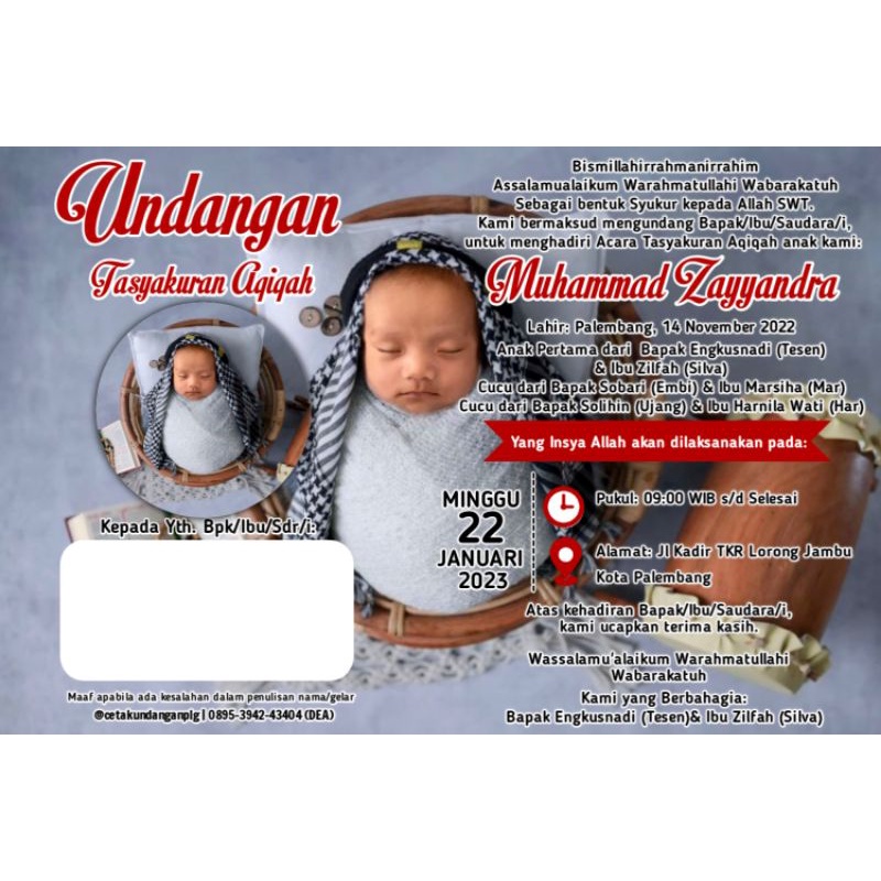 Jual Cetak Undangan Tasyakuran Aqiqah | Shopee Indonesia