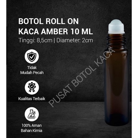 Jual Botol Roll On Ml Kaca Amber Coklat Untuk Essential Oil Emas