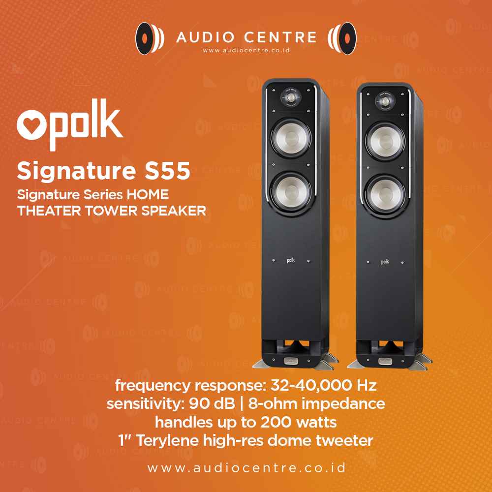 Jual Polk Audio Signature S55 Floorstanding speaker (Black) Shopee