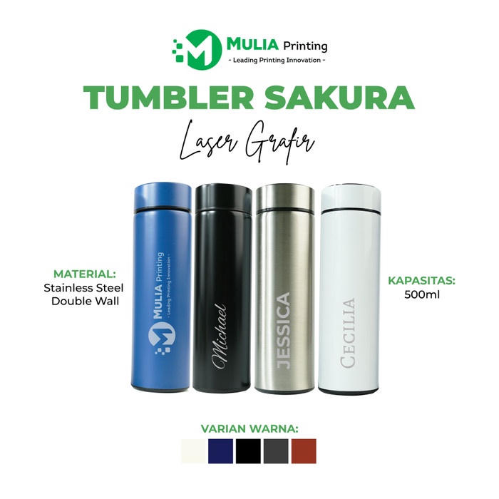 Jual Tumbler Custom Grafir Namalogo Botol Minum Stainless Sakura 500ml Shopee Indonesia 3898