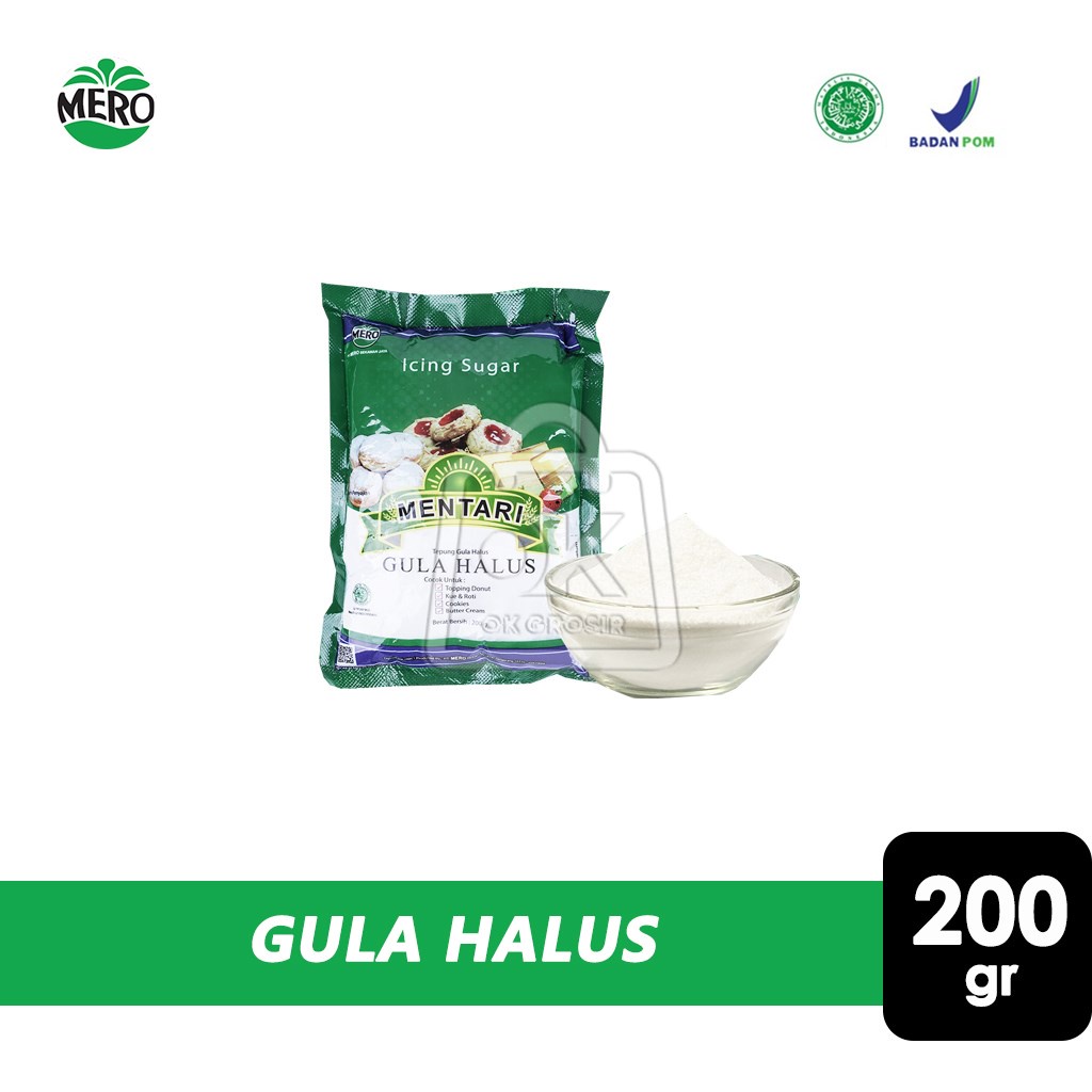 Jual Gula Halus Mentari Icing Sugar Topping Donat 200 Gr Shopee Indonesia 2261