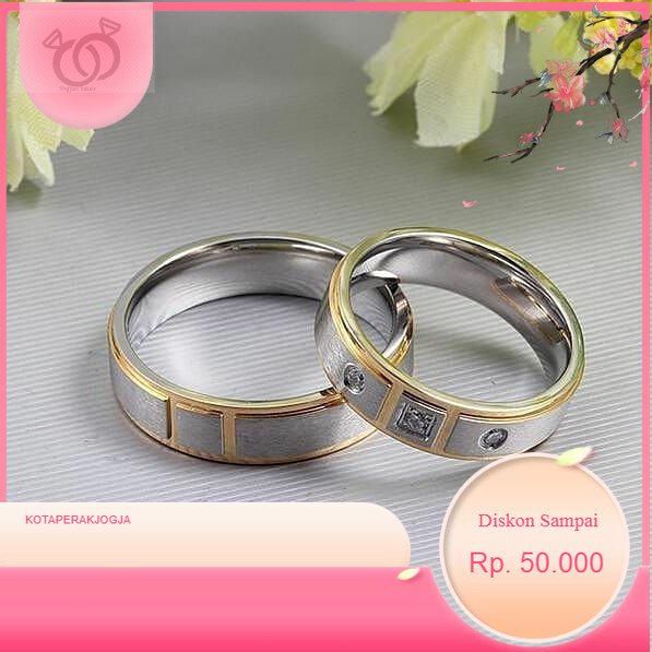 Jual Cincin Kawin Couple Perak Pernikahan Tunangan Nikah Pasangan 51 Free Box And Ukir Nama