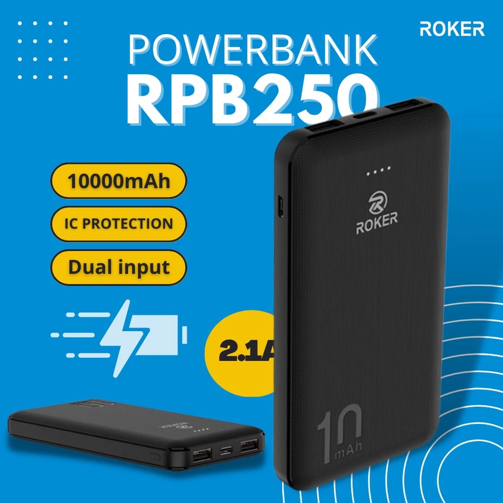 Powerbank Roker RPB250 10000mAh Dual input Micro,Type-c