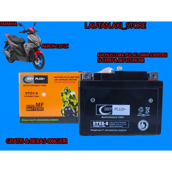 Jual AKI MOTOR YAMAHA AEROX 125 LC AKI KERING 100% ORIGINAL | Shopee