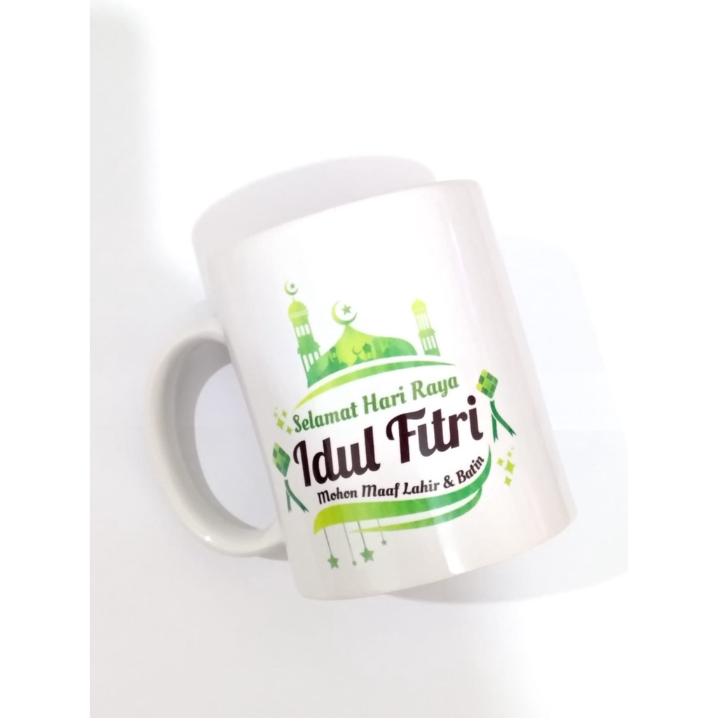 Jual Custom Mug Tema Lebaran Idul Fitri Tanpa Minimal Order Bisa