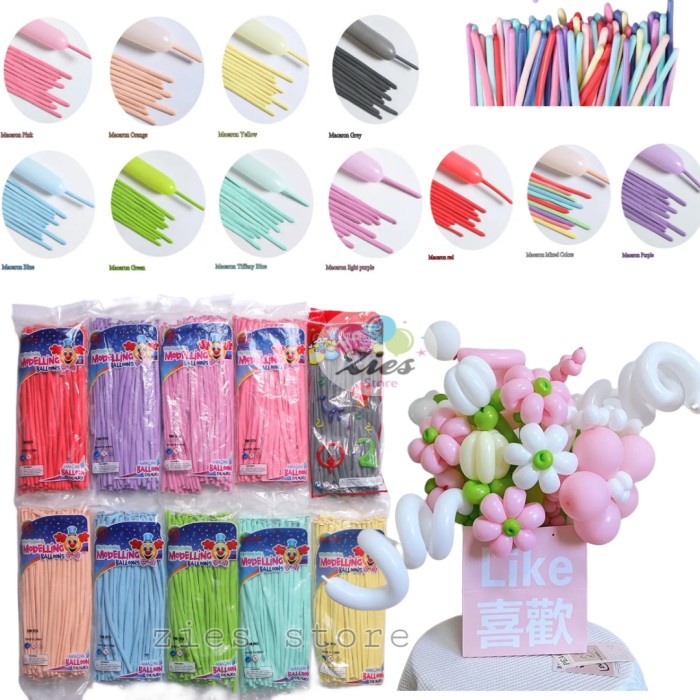 Jual PER PACK 100 Pcs Balon Latex Pentil Pastel Balloon Twist Macaron