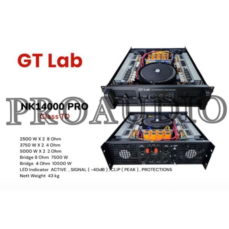 Jual Power Amplifier 2 Channel GT LAB BY RDW NK14000 PRO NK 14000 PRO
