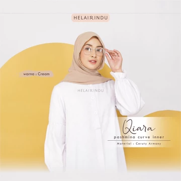 HELAIRINDU Hijab Pashmina Instan Inner Oval 80 X 180cm Pasmina Ceruty Baby Doll Instan Masker