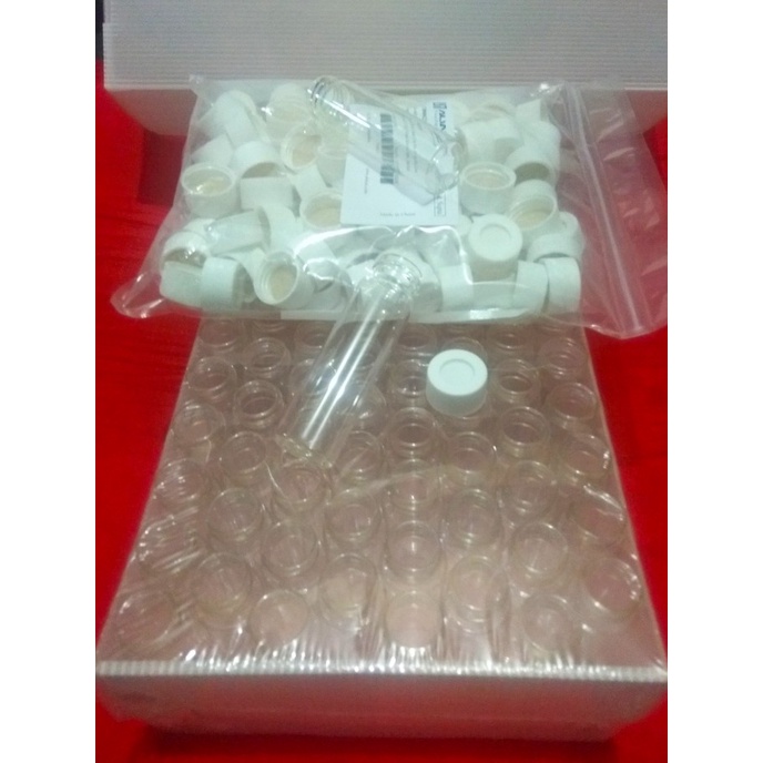 Jual Botol Vial Sample Vial EPA-VOA 30 ML Clear with Cap & PTFE Septa ...