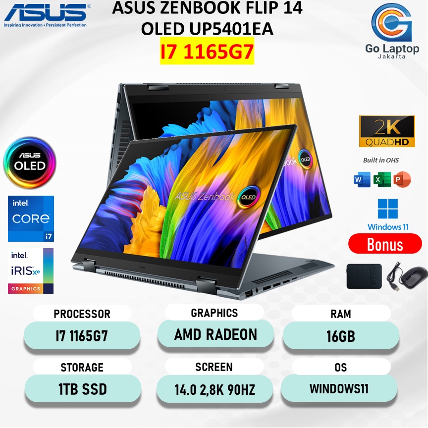 Jual Asus Zenbook 14 Flip Oled Up5401ea I7 1165g7 16gb 1tb 14 28k W11 Ohs Shopee Indonesia 2094