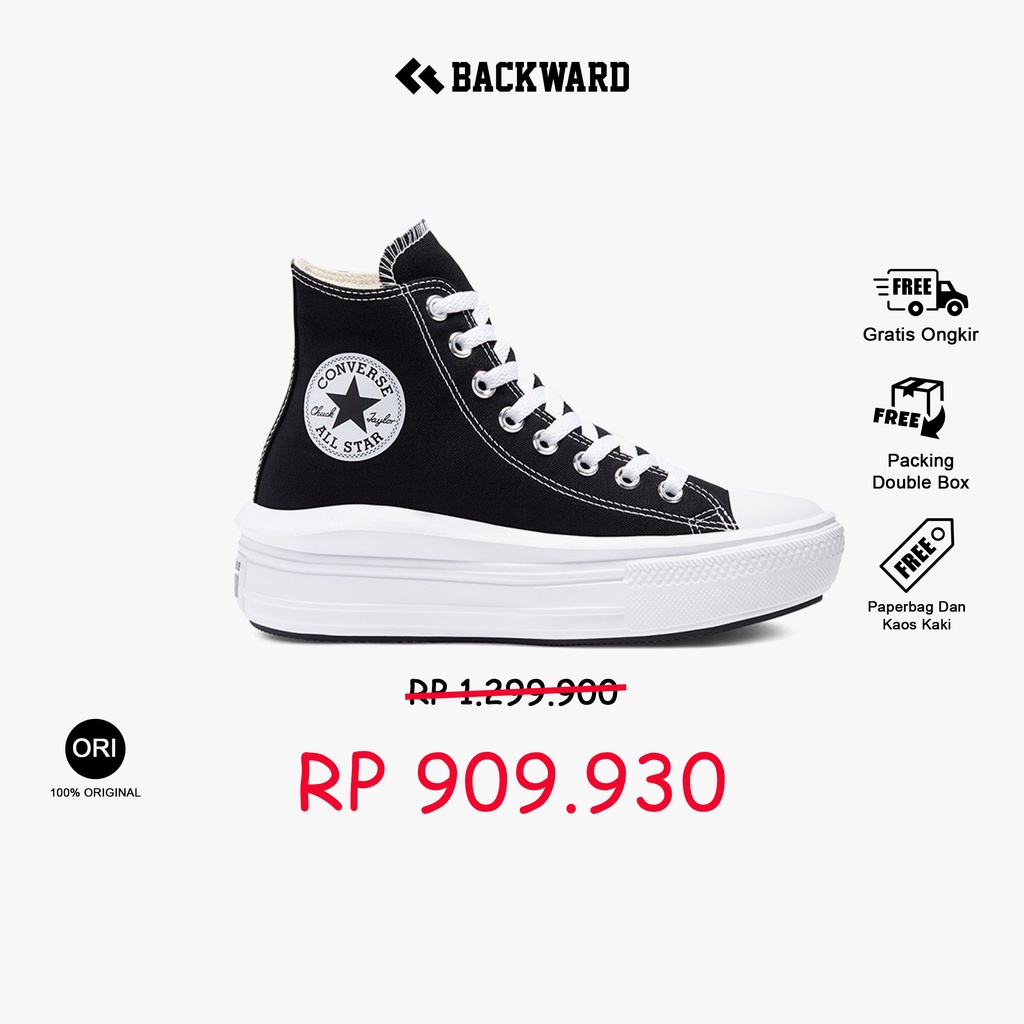 Jual Sepatu Converse Chuck Taylor Move Platform Black White High