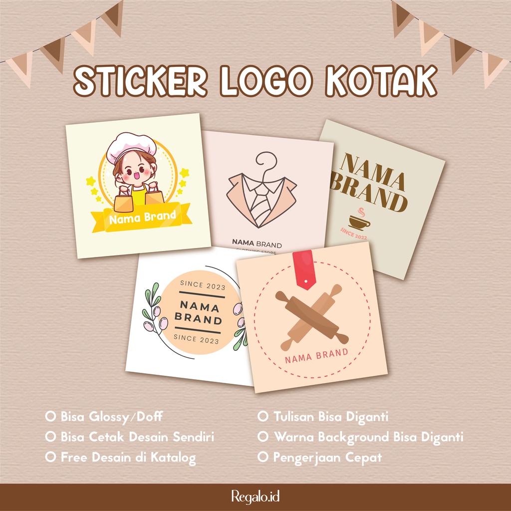 Jual [STICKER LOGO KOTAK] Sticker Logo Bentuk Kotak | Custom Sticker