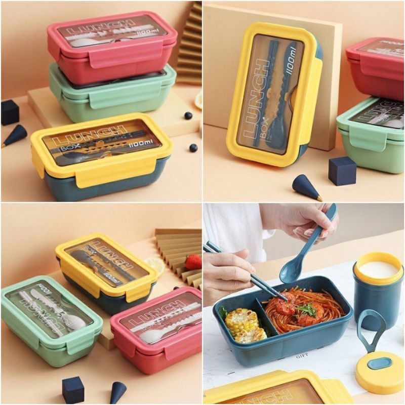 Jual marvelashop | (1100 ml) Kotak Makanan LUNCH BOX / kotak bekal ...