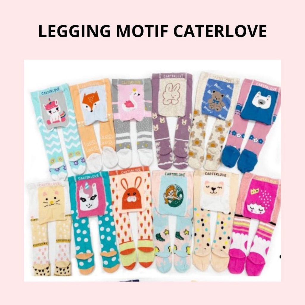 Jual Legging Motif Caterlove 0 - 6 Bulan Model Kaki Tertutup 386200 /  LEGGING BAYI TERTUTUP / LEGGING LUCU/ NYAMAN