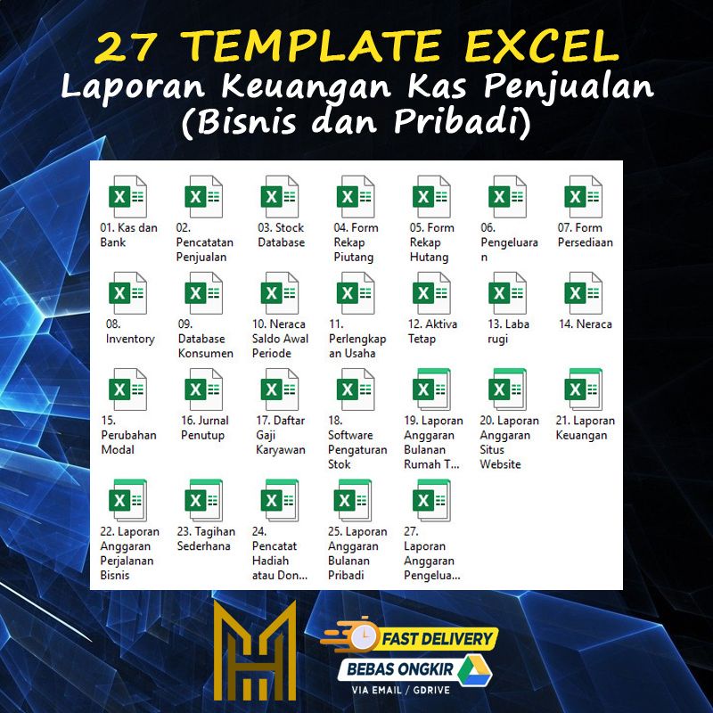 Jual Template Excel Laporan Administrasi Keuangan Pembukuan Usaha dan