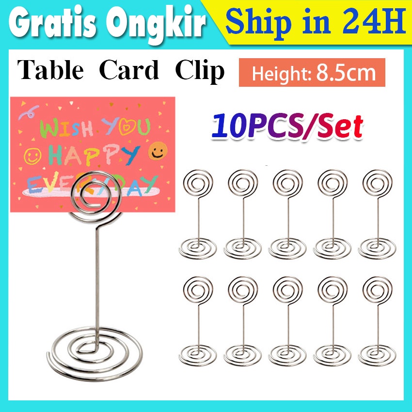 Jual Table Number Holder, Place Card Holder, Wire Photo Holder Clip