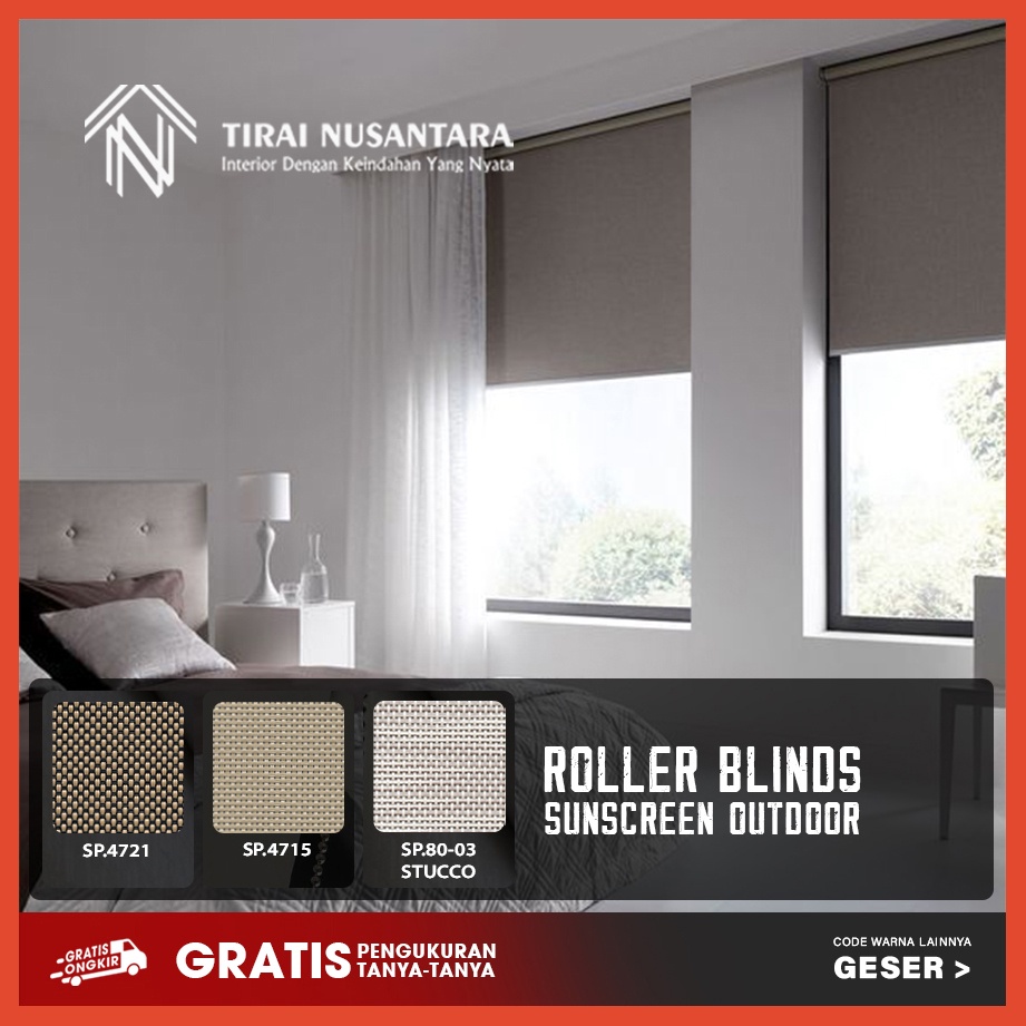 Jual Spesialist Krey Tirai Outdoor Roller Blind Solar Screen Sunscreen Outdoor Blok Terik