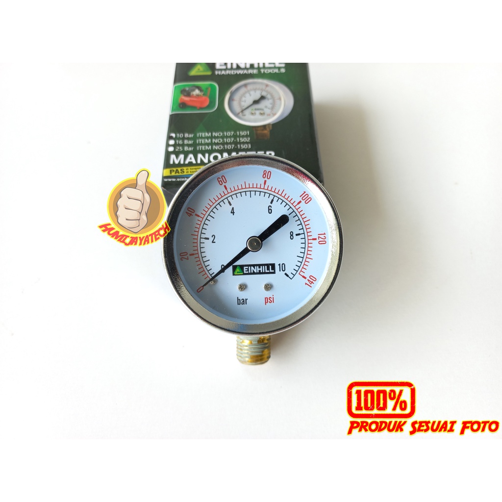 Jual Pressure Gauge Oilles Einhil / Manometer Kompresor Tanpa Minyak