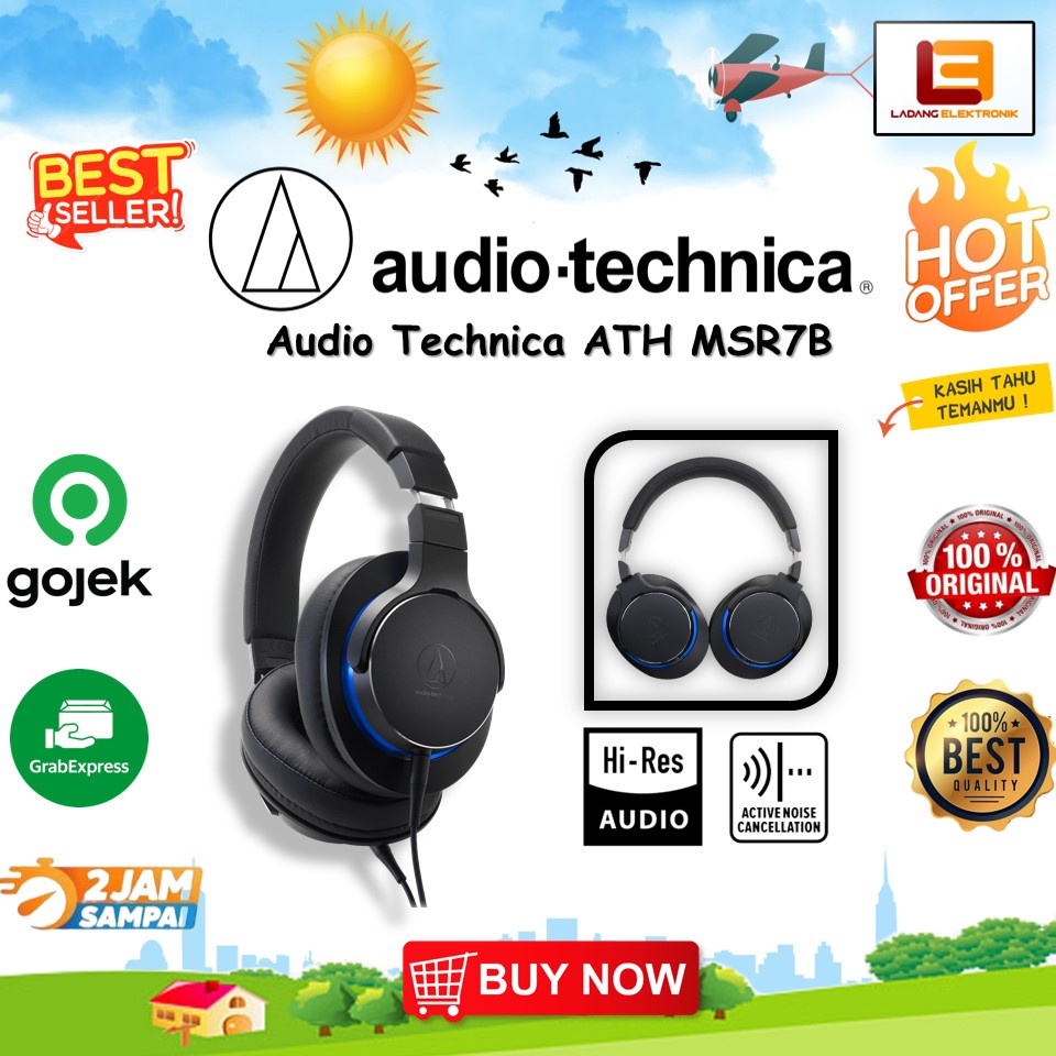 Jual Audio Technica ATH MSR7B Over Ear High Resolution Headphone ...