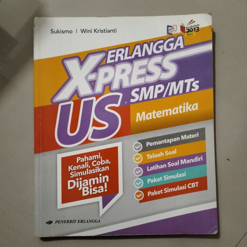 Jual ORIGINAL BUKU ERLANGGA X-PRESS US MATEMATIKA SMP/MTS | Shopee ...