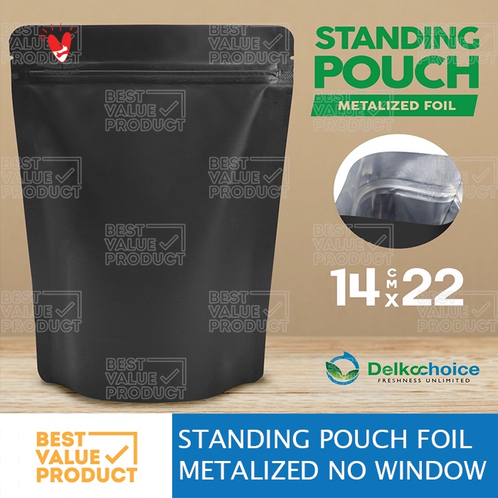Jual STANDING POUCH FULL ALUMUNIUM HITAM KEMASAN PREMIUM | Shopee Indonesia