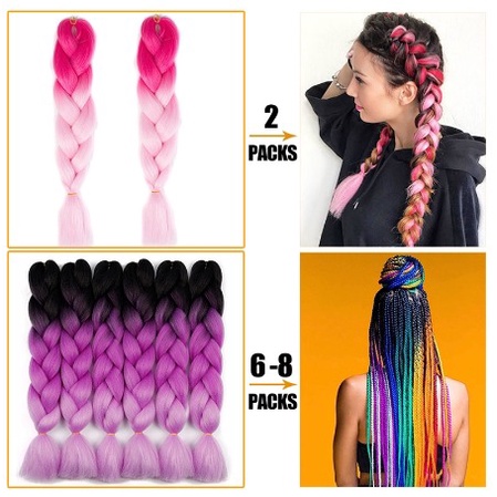 Jual Extension Rambut Sintetis Model Kepang Jumbo Panjang 24Inch 100g ...