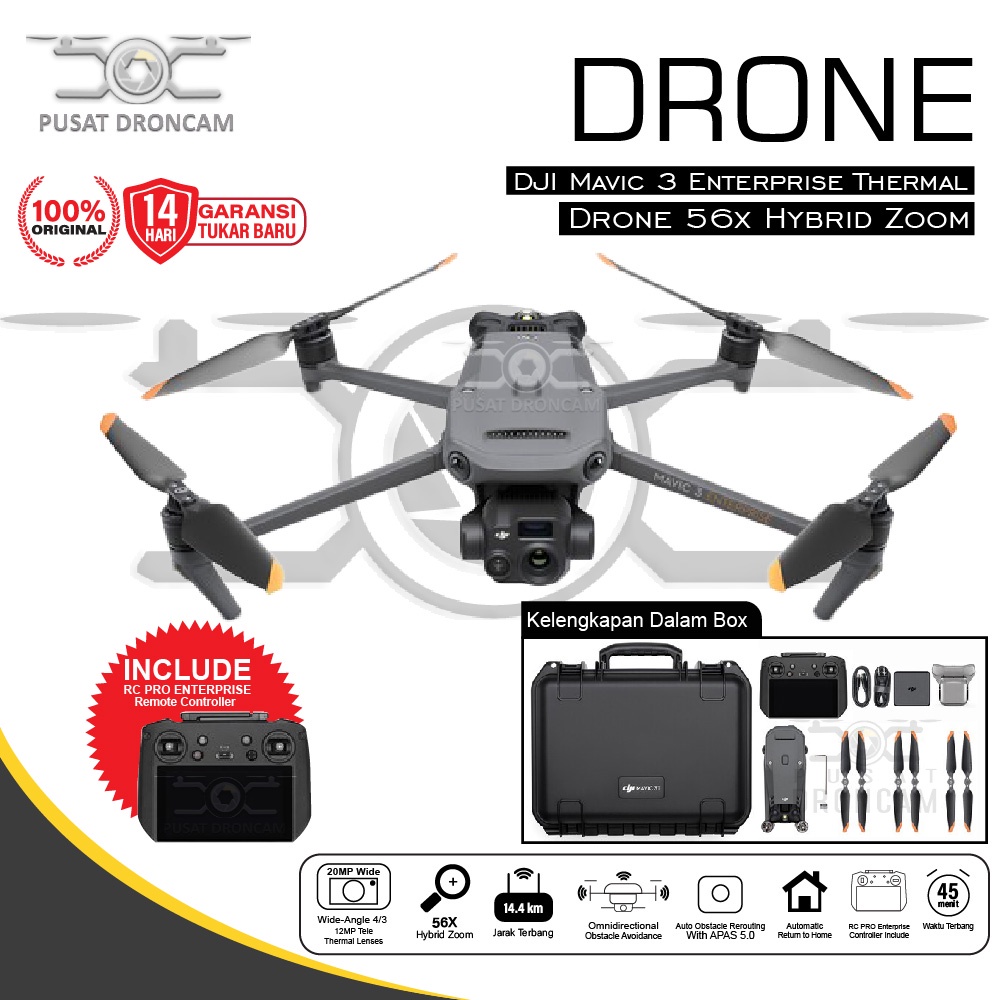 Jual DJI Mavic 3 Enterprise Drone - Mavic 3E Original Resmi | Shopee ...