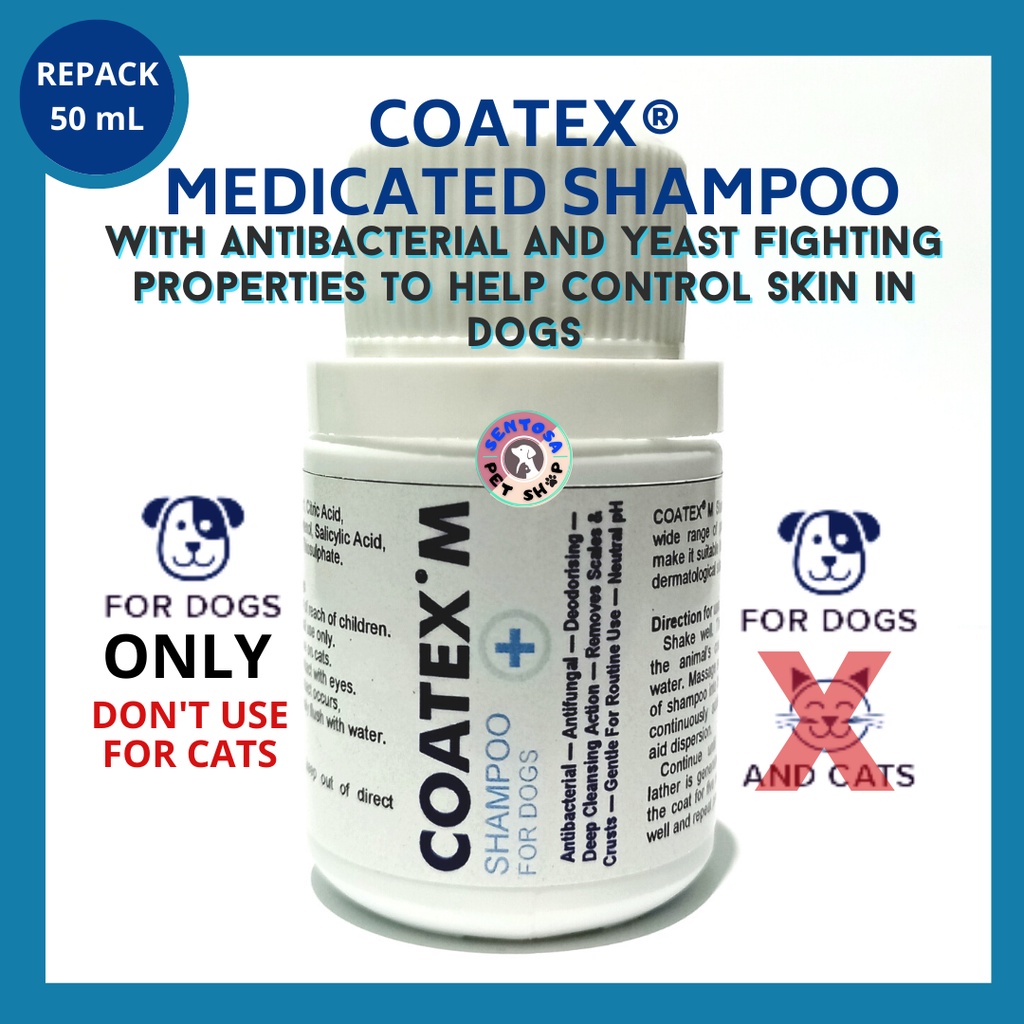 Jual Coatex Medicated Shampoo Vetplus 250 ml Shampoo anti jamur dan bakteri anjing Shopee