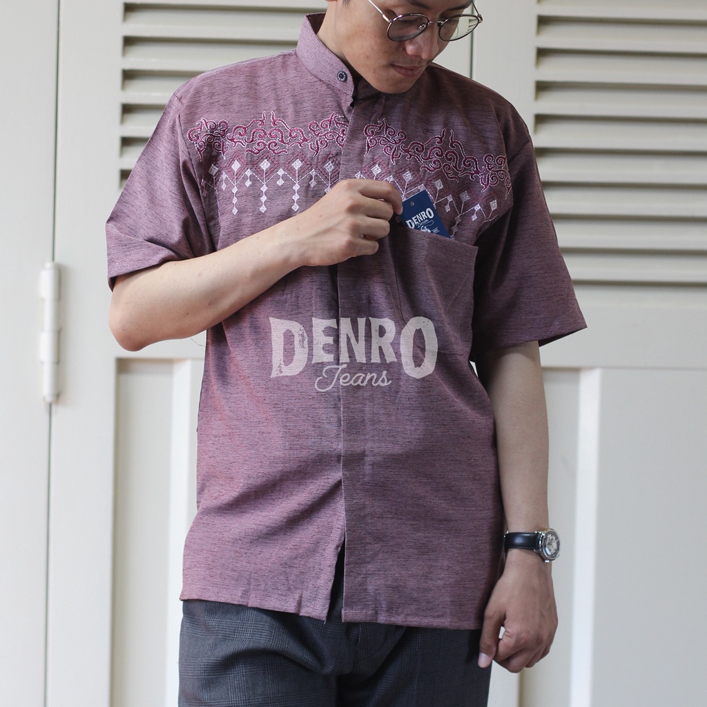 Jual Denro - Baju Koko Dewasa Bahan Katun Triji Import Motif Bordir ...