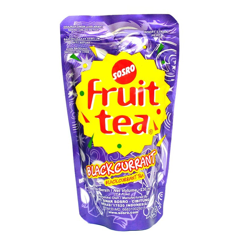 Jual SOSRO FRUIT TEA POUCH KARTON 24 x 230ml APPLE BLACKCURRANT MINUMAN ...