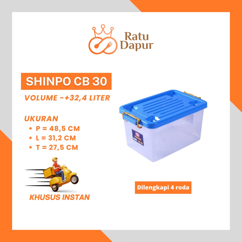 Jual Container Box Plastik Jumbo Besar Multifungsi Ukuran 30 Liter ...