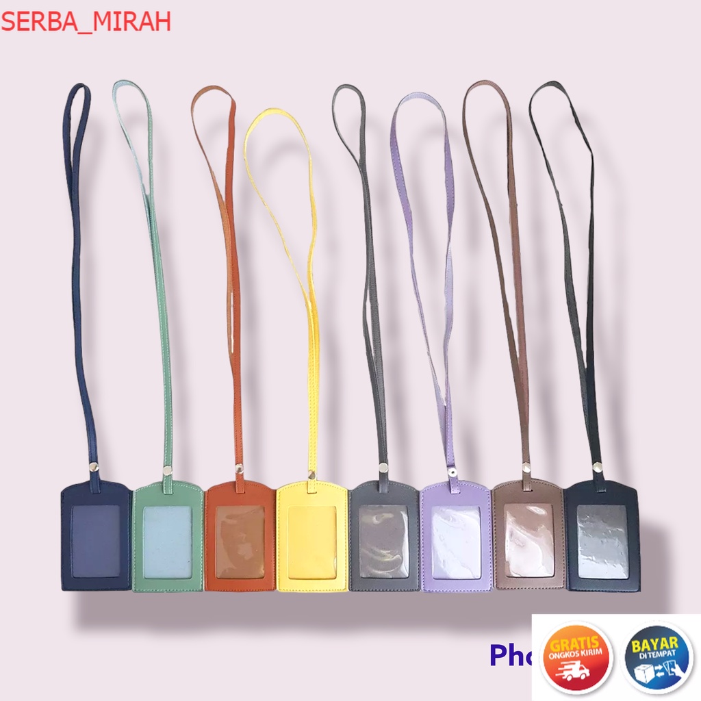 Jual SM_ ID Card Tag Kancing Name Tag Holder Lanyard 3 Slot Kartu ...