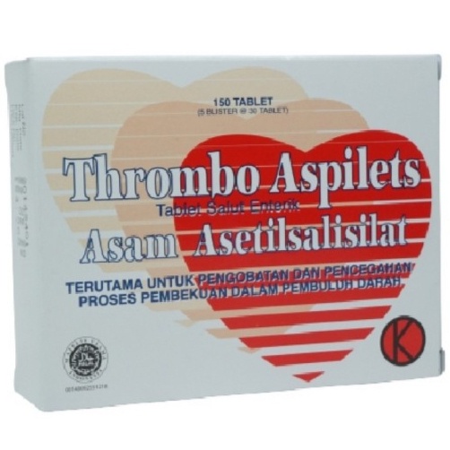 Jual TROMBO ASPILET 1 BLISTER 30 TABLET / ACETYSALICYLIC ACID 80 MG ...