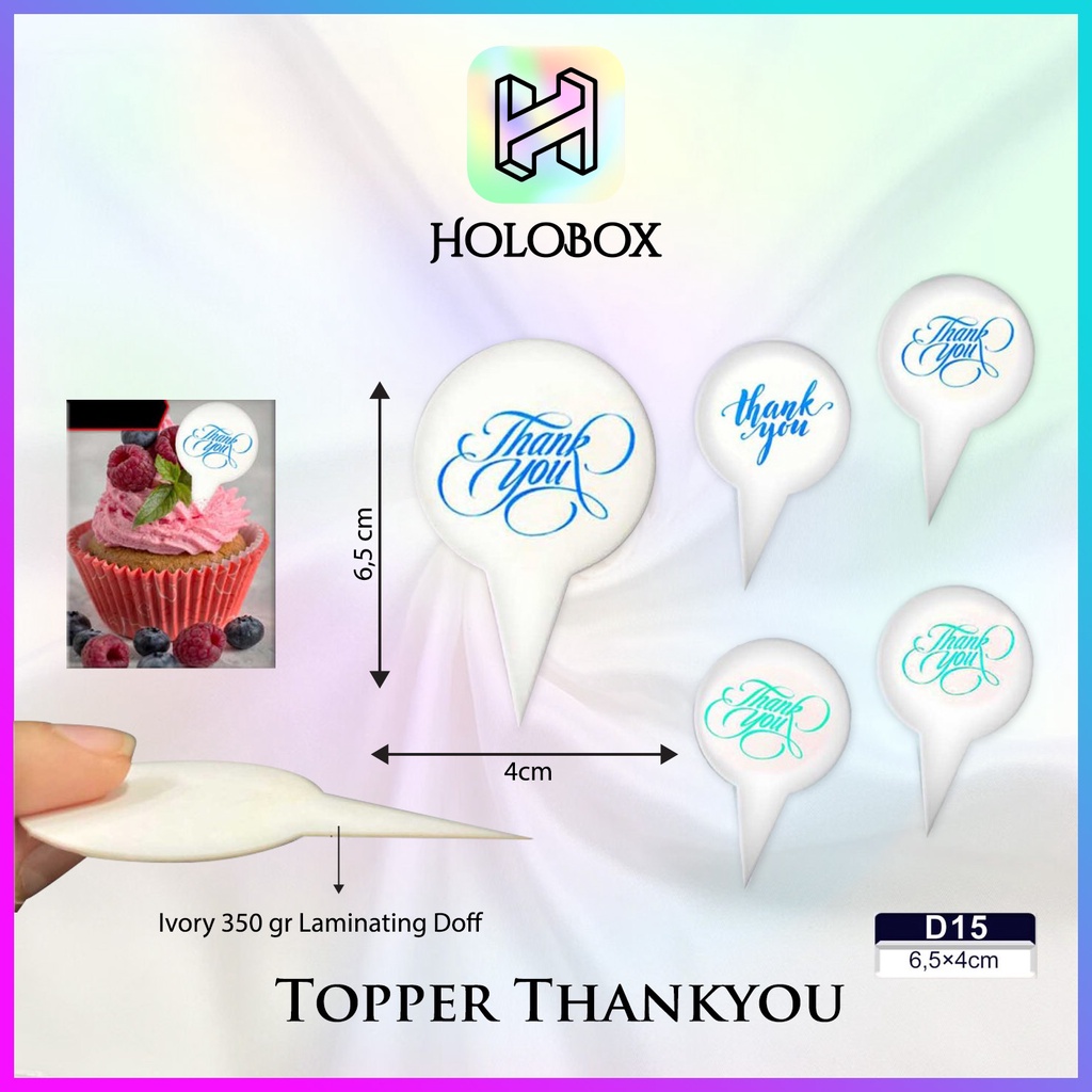 Jual Cake Topper Thank You Motif - Topper Kertas | D15 - All variant ...
