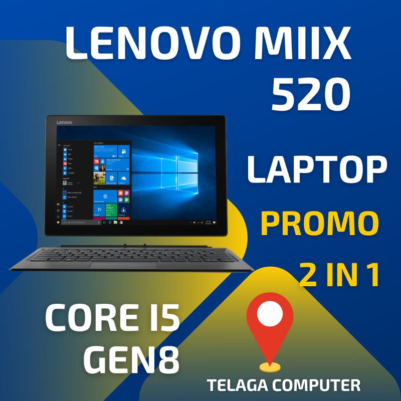 Jual LAPTOP LENOVO 2 IN 1 Miix 520 CORE I5 GEN8RAM DDR4 8GBSSD 256GB