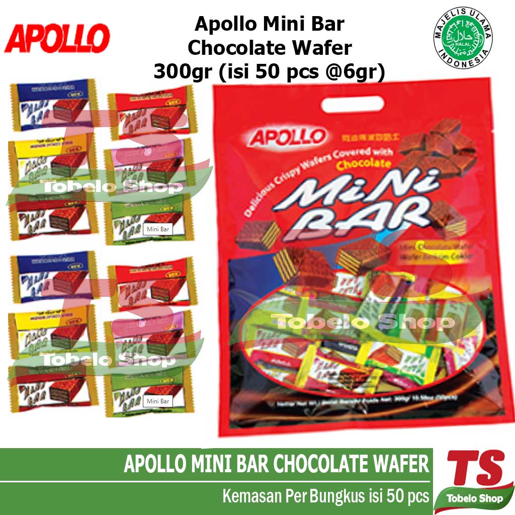 Jual APOLLO MINI BAR WAFER CHOCOLATE isi 50 PCS Shopee Indonesia