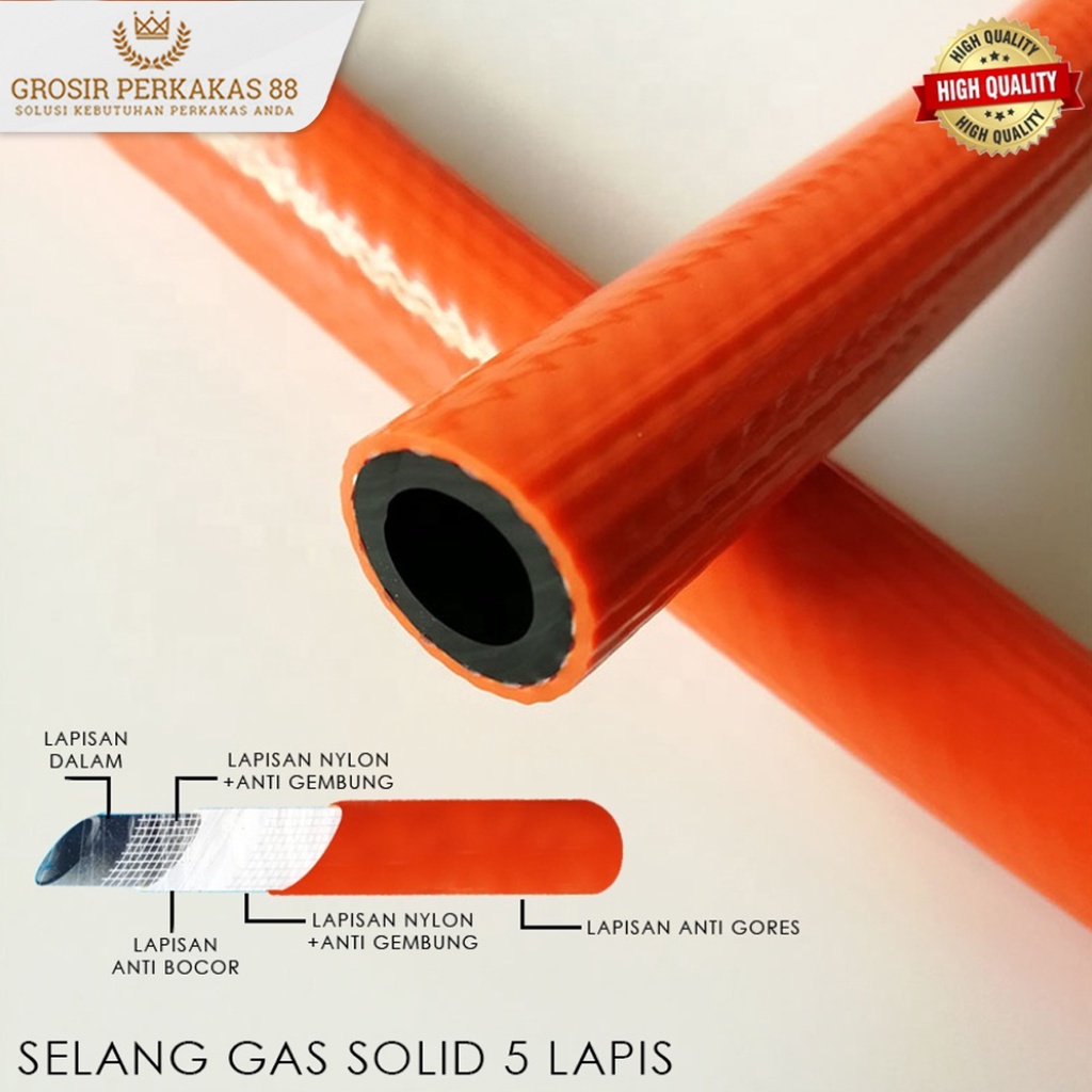 Jual Selang Kompor Gas Lpg Lapis Solid Sni Meteran Oranye Shopee Indonesia