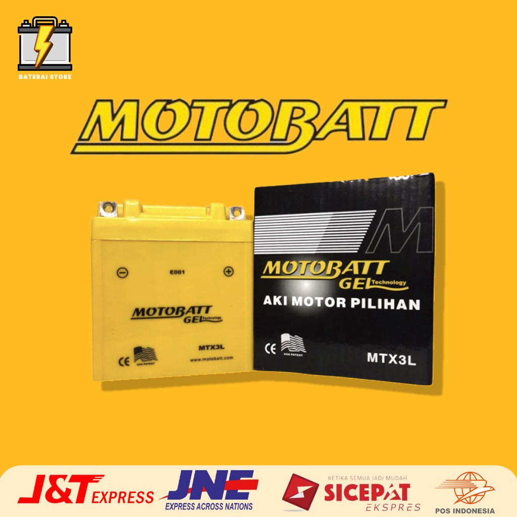 Jual AKI MOTOR MOTOBATT HONDA WIN MURAH GM3-3B(AKI KERING) 12V 3Ah