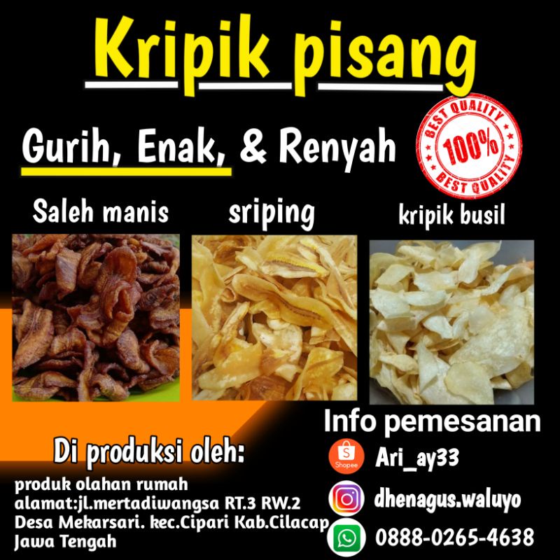 Jual kripik pisang. sriping. renyah, gurih dan enak | Shopee Indonesia
