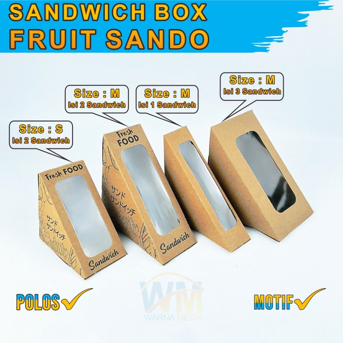 Jual [Tempat Roti] Kemasan / Box Sandwich / Packaging Kraft Sandwich ...