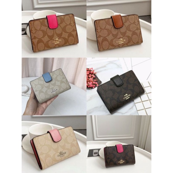 Jual COC 53562 MEDIUM CORNER ZIP WALLET IN SIGNATURE | Shopee Indonesia