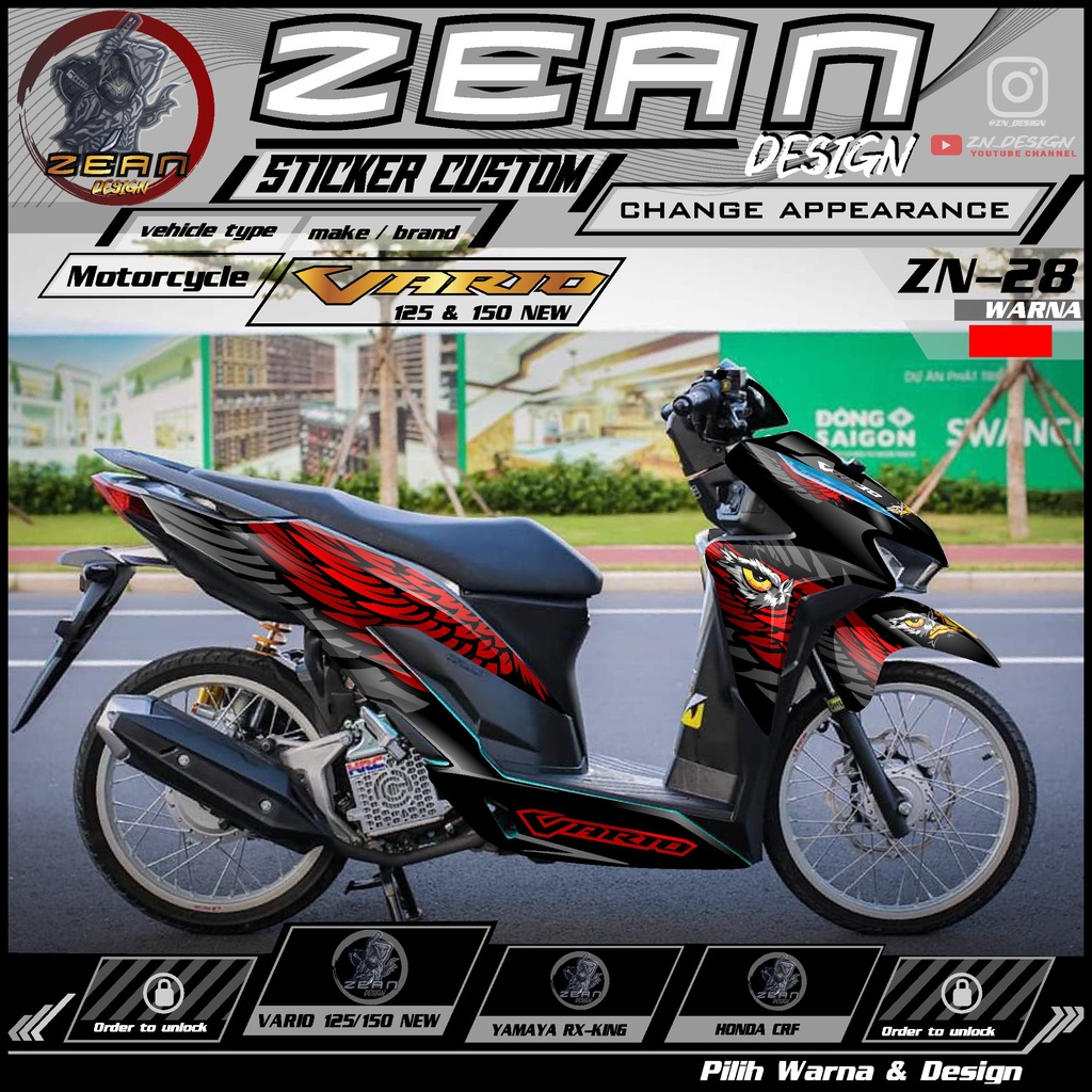 Jual Cod Decal Sticker Variasi Motor Honda Vario Fullbody Dekal All New Vario