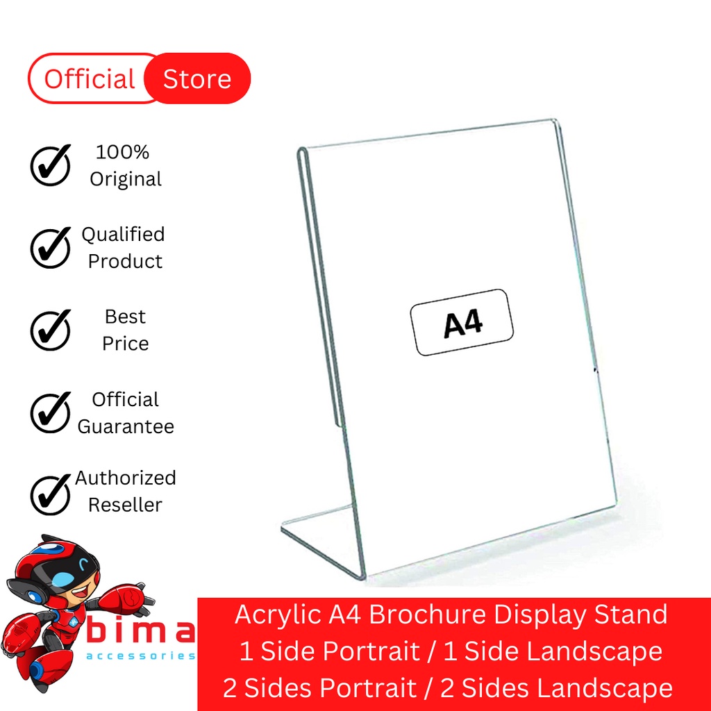 Jual Acrylic Brochure Stand Display Akrilik Tempat Kertas Brosur Ukuran