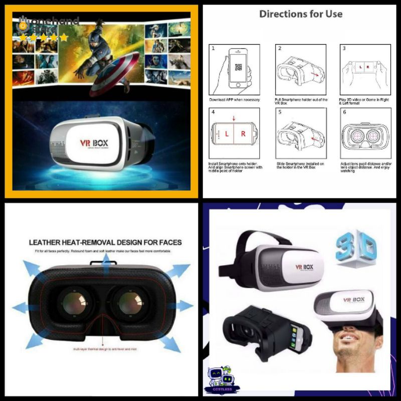 Jual VR BOX VIRTUAL REALITY 3D TERJAMIN | Shopee Indonesia