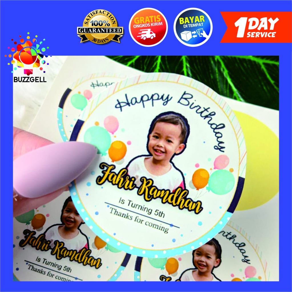 Jual Sticker Ulang Tahun Stiker Label Ultah Anak Bulat Stiker Undangan ...