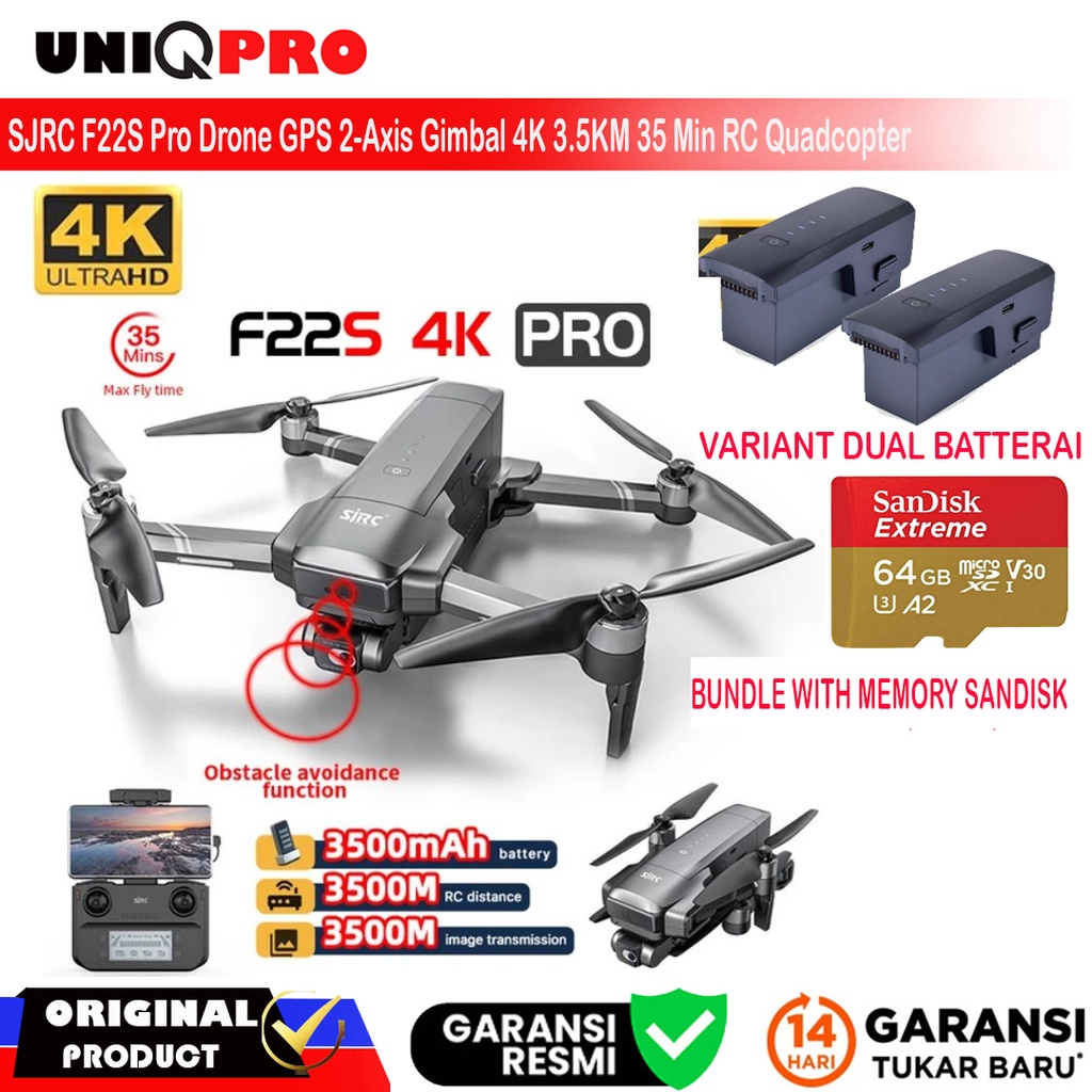 Jual Sjrc F S Pro Drone Gps Axis Gimbal K Km Min Rc