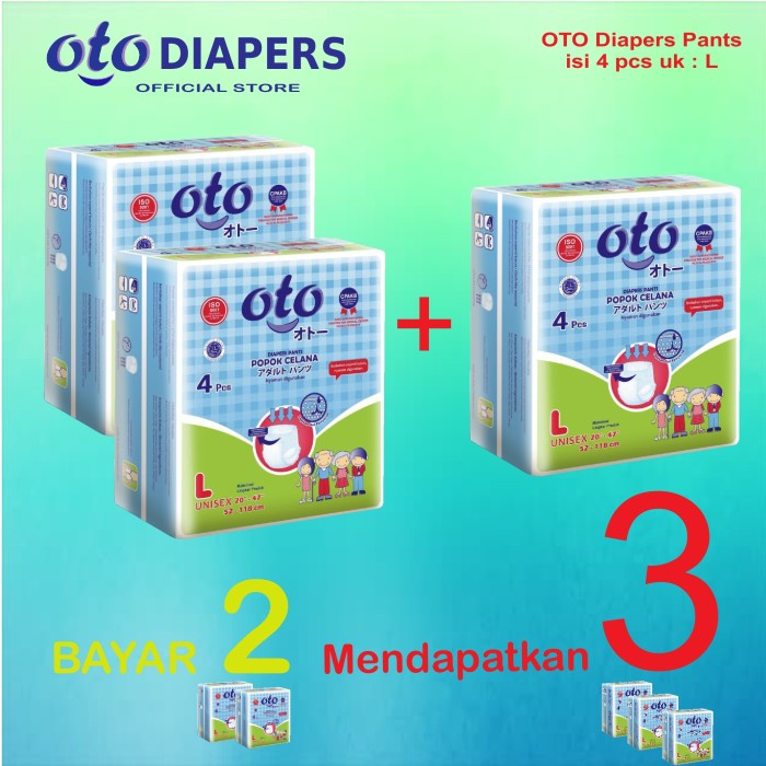 Jual Diaper Oto Diapers Pants Popok Dewasa M L Xl Promo Buy Get Free Shopee Indonesia