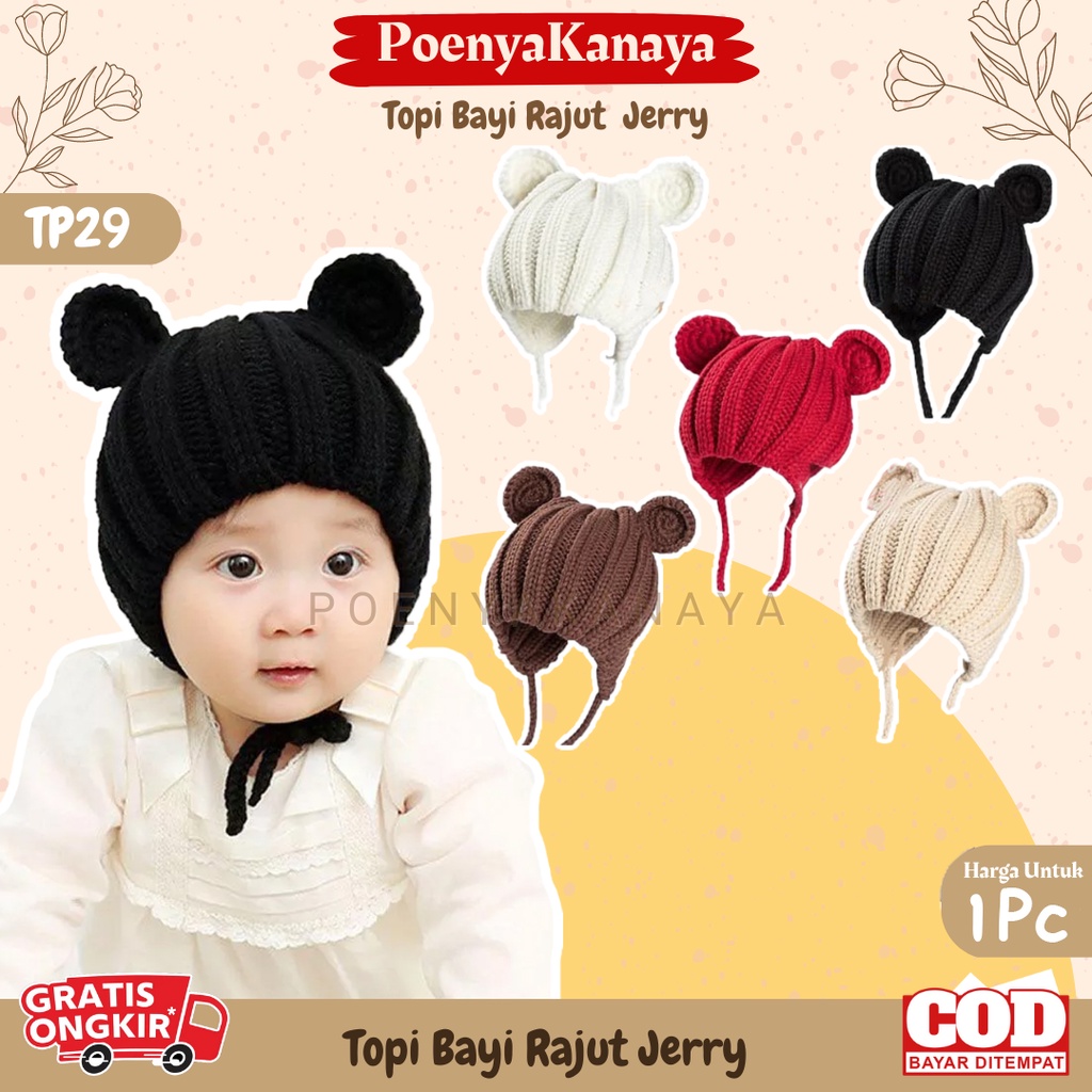 Jual Topi Kupluk Bayi Rajut JERRY Baby Boy Girl Rajut Lucu TP29 ...