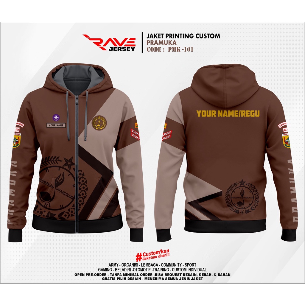 Jual JAKET PRAMUKA SESI 1 PRINTING SUBLIM CUSTOM (DESAIN SUKA SUKA ...