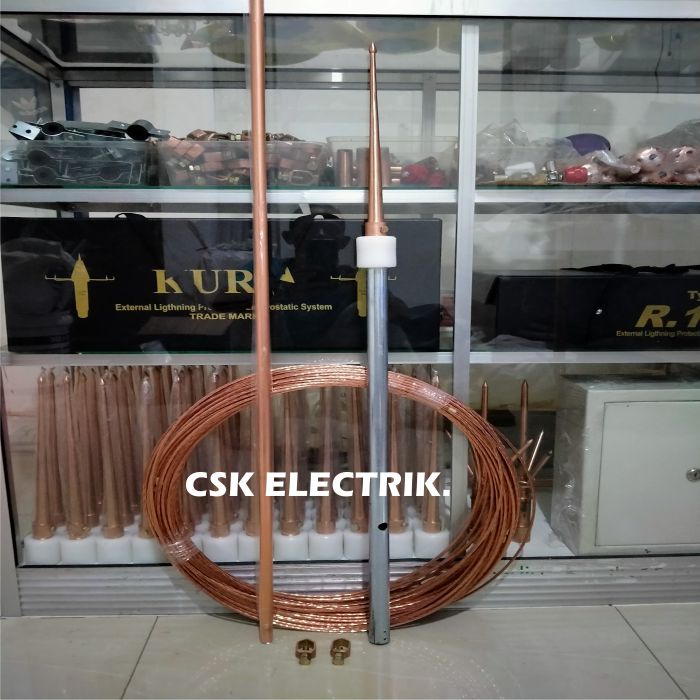 Jual Penangkal Petir Rumah 1 Tombak + 40 Meter Kabel BC 25 Tinggal ...